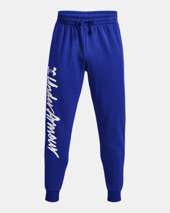 Pantalon de jogging UA Rival Fleece Graphic pour homme, Blue, pdpMainDesktop image number 4